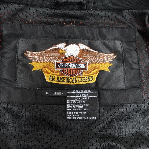 Harley Davidson Motorcycle Bomber Jacket Men's XXL Embroidered Spellout Logo - Picture 3 of 12